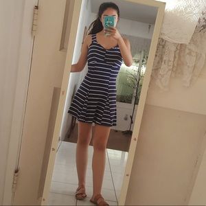 Navy blue striped dress